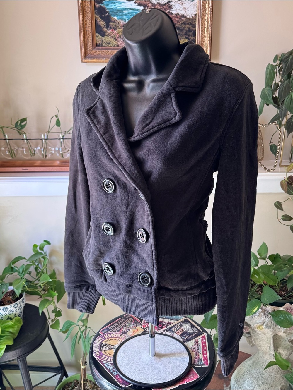 Y2K AMERICAN EAGLE FLEECE PEACOAT JACKET Size Small